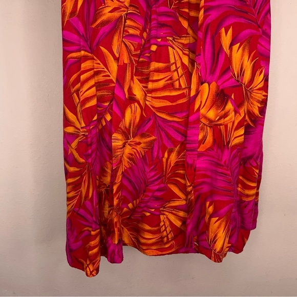 XL Vintage * READ Impressions Tropical Dress Fuchsia Orange Sleeveless Rayon - Picture 9 of 14